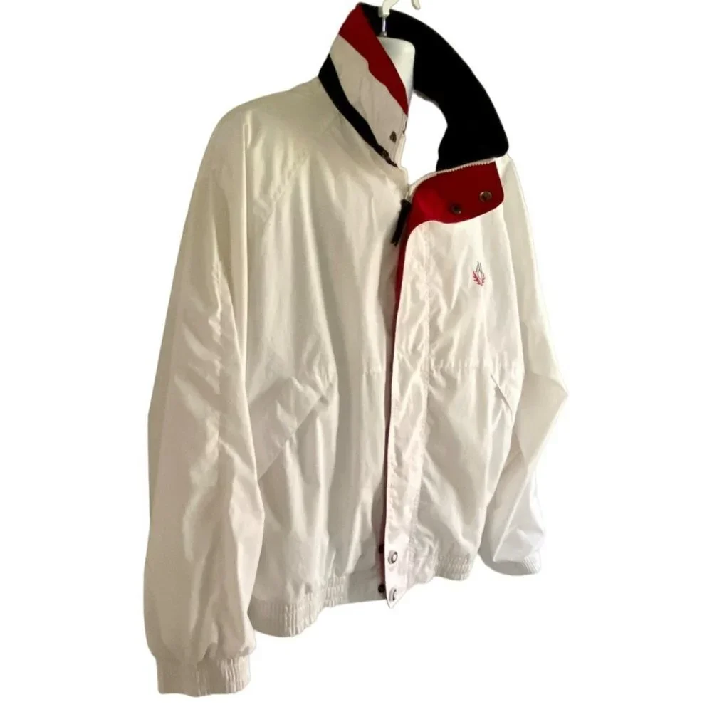 Members Only White Full Zip Jacket Men's XL